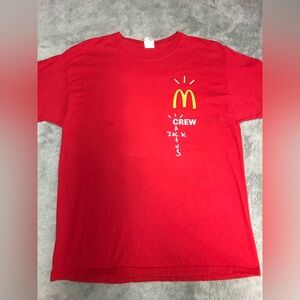 McDonald's Vibrant Red Crew Shirt Cactus Jack Size Large